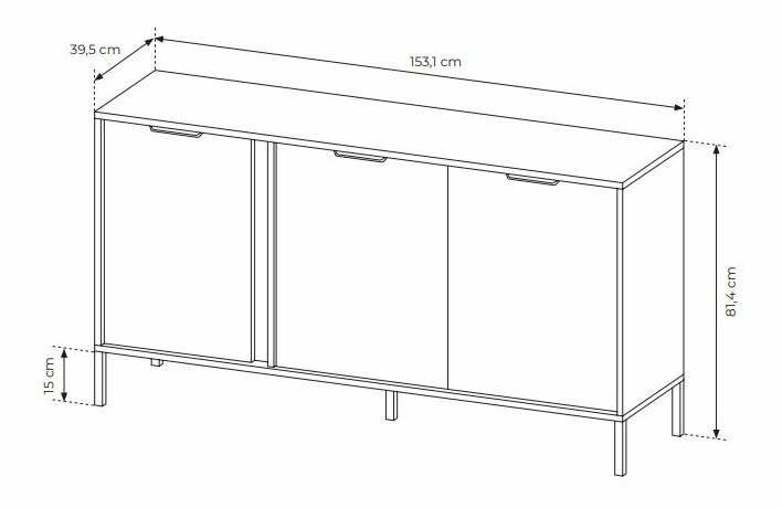 Skříňka Lyran 3D (antracit + zlatá)