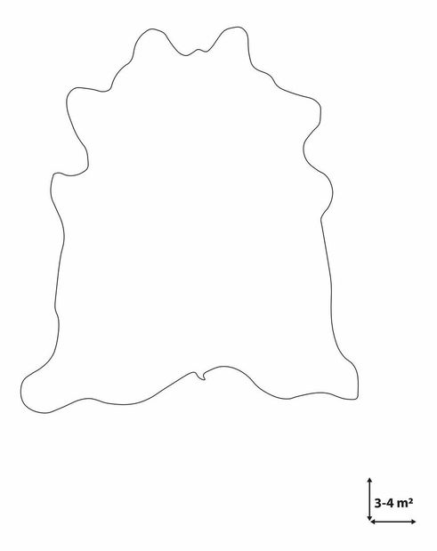 Koberec z hovězí kůže 3-4 m² Nasku (světlohnědá)