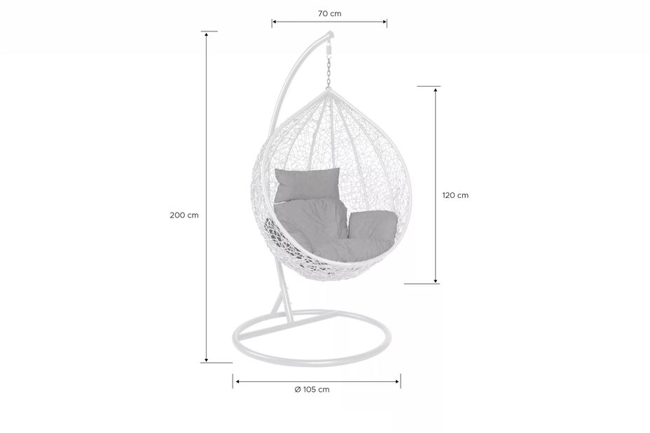 Závěsné křeslo Cleopatra (tmavě šedá + světle šedá)