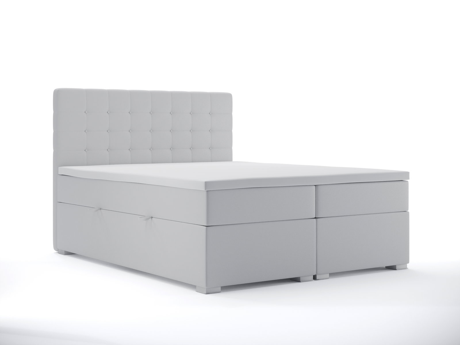 Boxspring postel 180 cm Clady (bílá ekokůže) (s úložným prostorem)