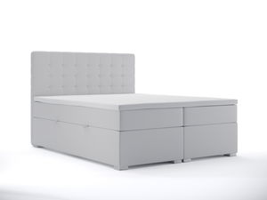 Boxspring postel 180 cm Clady (bílá ekokůže) (s úložným prostorem)