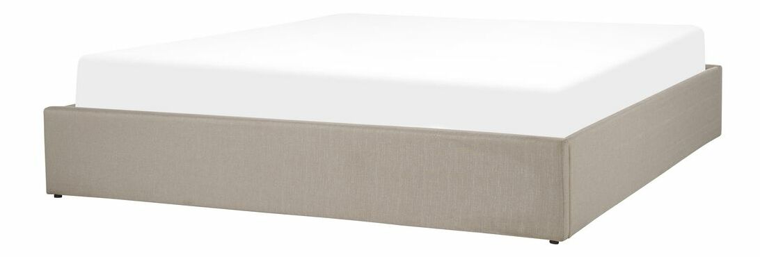 Manželská postel 180 cm DIJON (s roštem a úl. prostorem) (béžová)