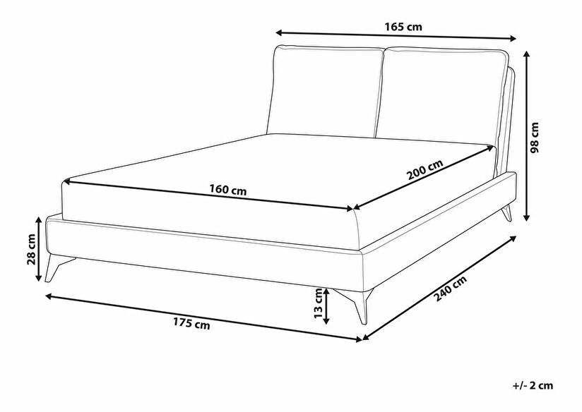 Manželská postel 160 cm Mellody (sivobéžová) (s roštem)