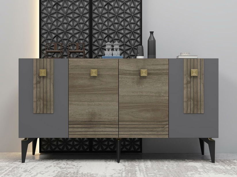 Konzolový stolek Nobate 1 (antracit + ořech)