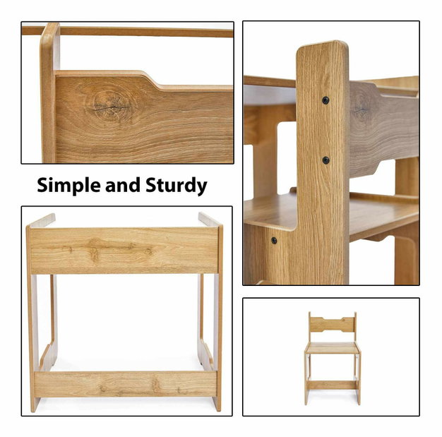  Set dětský stolek a židle Sease 2 (bílá + naturální)