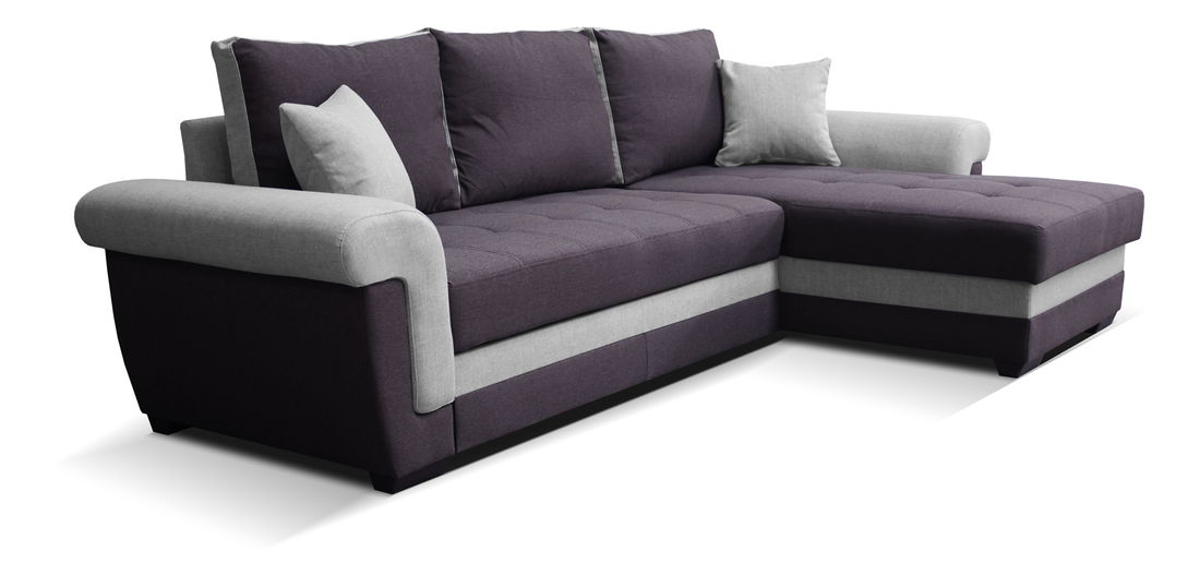 Rohová sedací souprava Rony 2F+L (fialová + šedá) (P)