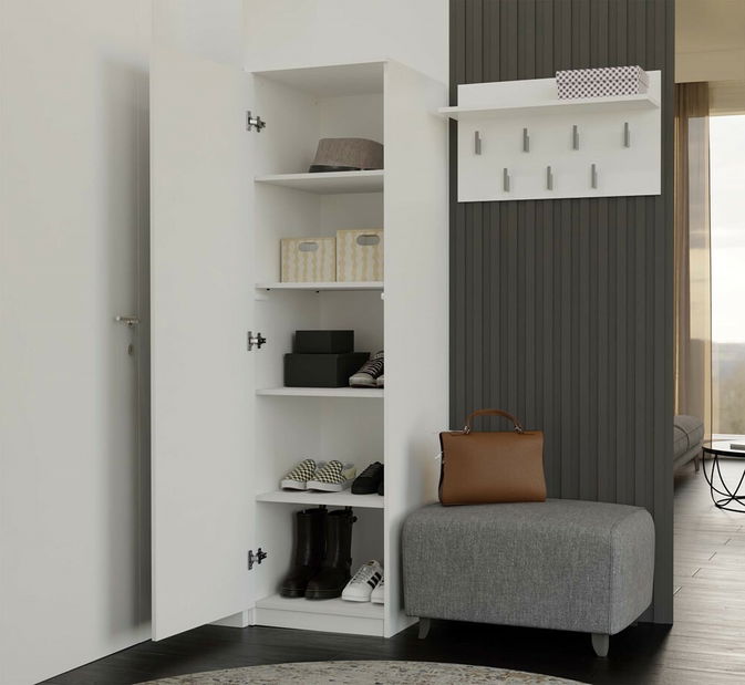 Šatní skříň Musecalo 2 (bílá) (se zrcadlem)