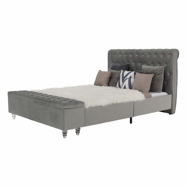 Manželská postel 160 cm Angi (šedá) (s roštem)