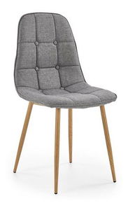 Jídelní židle Kal (šedá + přírodní dřevo)