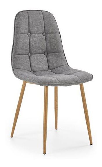 Jídelní židle Kal (šedá + přírodní dřevo)