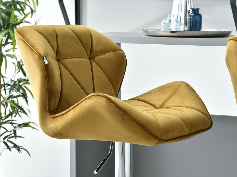 Židle Huhu (zlatá + chromová)