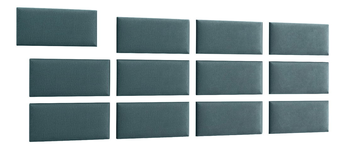 Set 12 čalouněných panelů Quadra 240x90 cm (mentolová)
