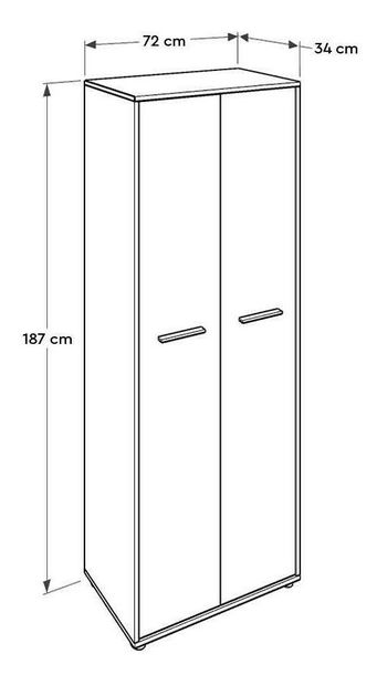 Policová skříň Nimue (ořech světlý)