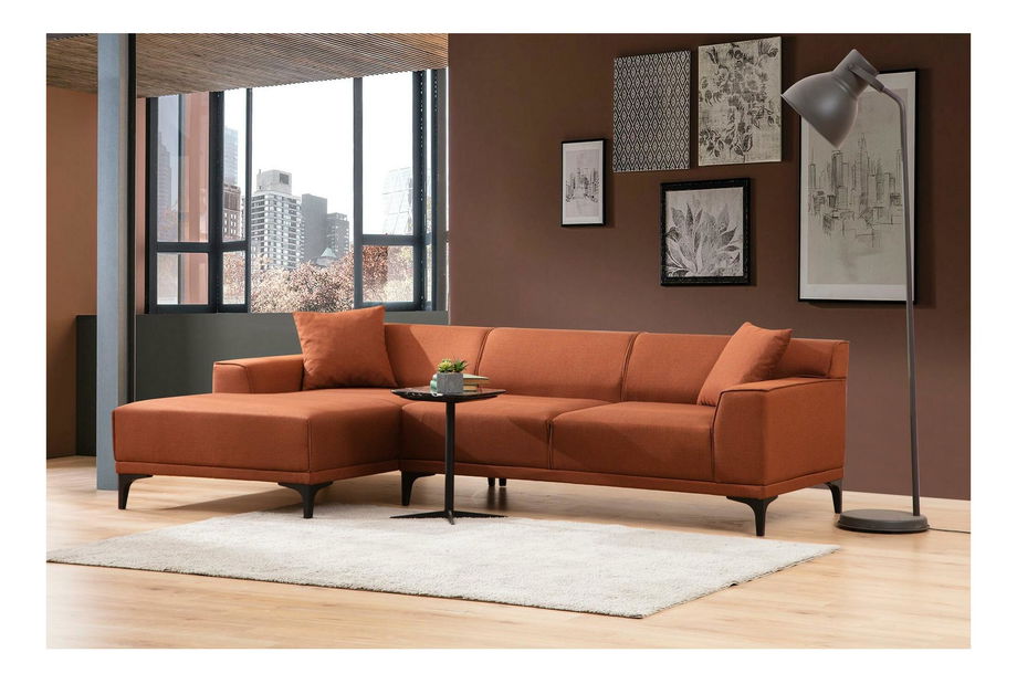 Rohová sedačka Petrafonzo (L) (oranžová + černá)