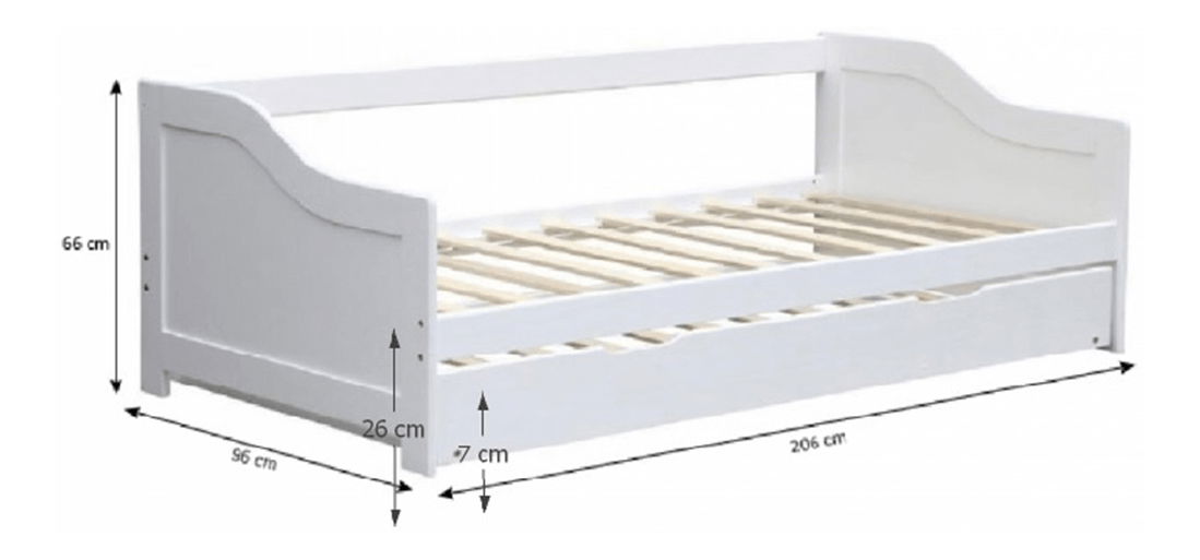 Dětská postel s přistýlkou 90 cm Intaria (bílá)