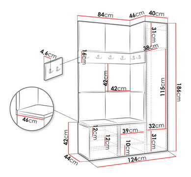 Předsíň Tovenaz IX (grafit + šedá)