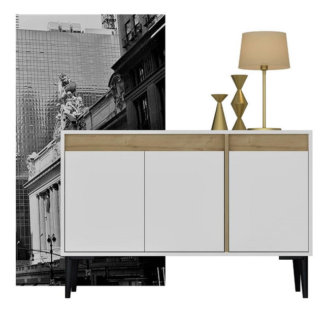 Skříňka Kasuma (bílá + dub safírový)