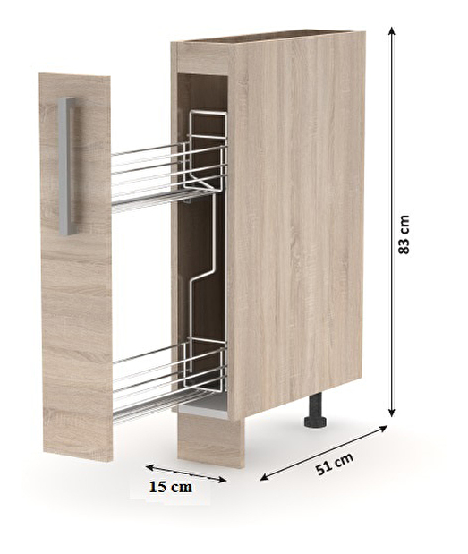 Dolní kuchyňská skříňka s výsuvným košem NOPL-066-VK Noliana (dub sonoma)