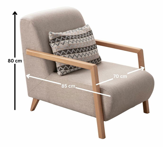 Křeslo Lattino (krémová)