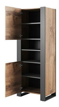 Policová skříň Empora (dub wotan + antracit)