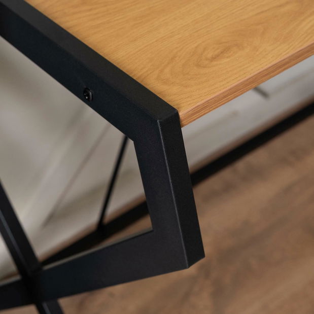 Psací stolek Mecanico (dub zlatý + černá)