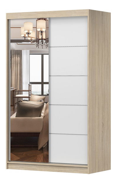 Šatní skříň Nestor 05 (dub sonoma + bílá)