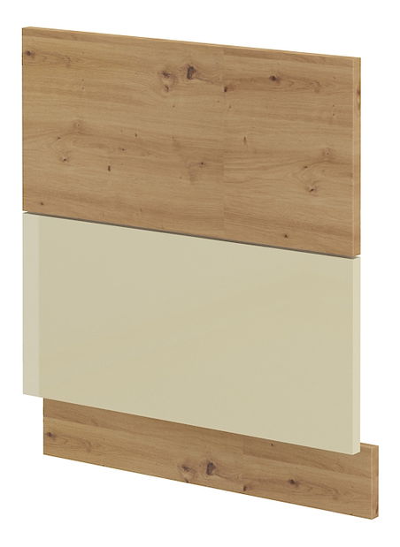 Dvířka na vestavnou myčku nádobí Arryn ZM 570x596 (dub artisan + lesk krémový)