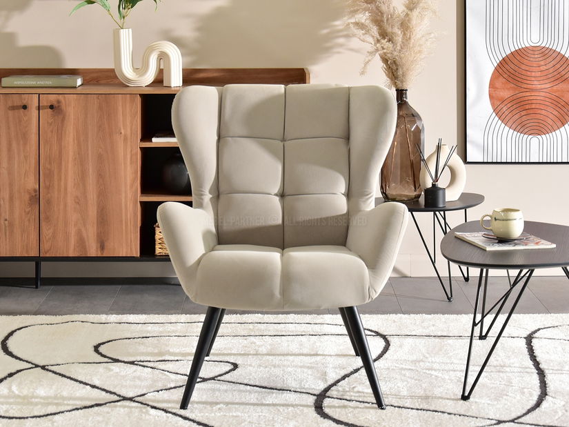 Křeslo Kikino (béžová + černá)