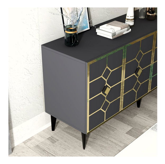 Skříňka Pivuti (antracit + zlatá)