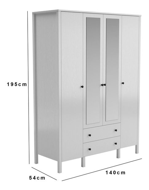 Šatní skříň Franc 75 (bílé dřevo)