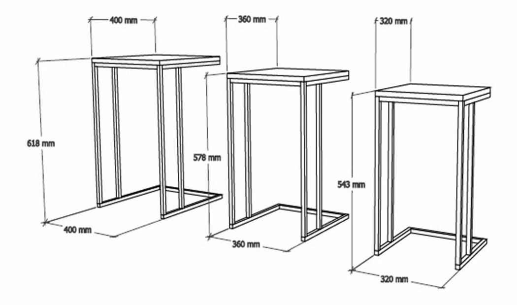 Set 3ks. konferenčních stolků Blacky