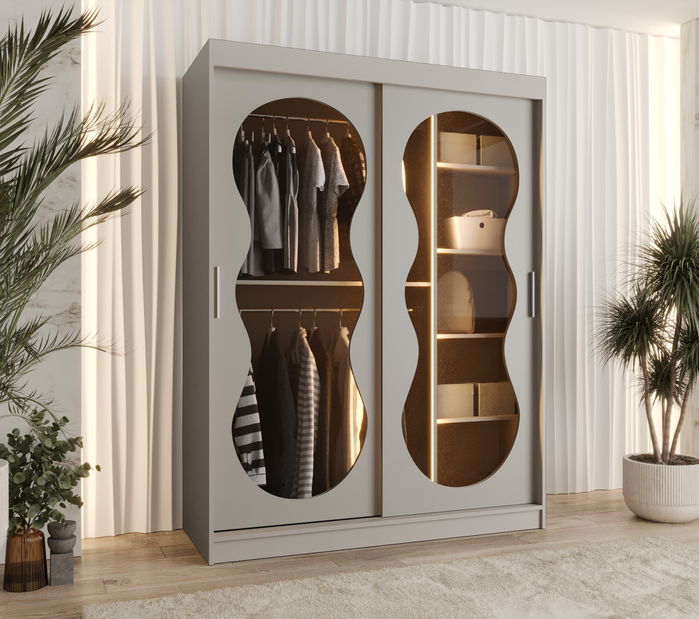 Šatní skříň 150 cm Boomer 3 (kašmír) (s osvětlením)