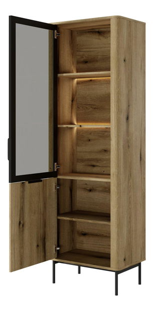 Vitrína Wilsire I (dub coast evoke + černá)