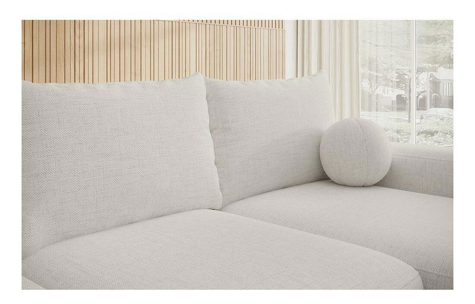 Rohová sedací souprava Carlito (P) (krémová + černá)