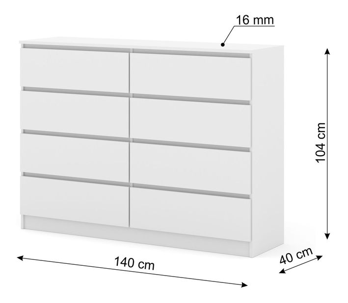 Komoda Maya S8 (bílá)