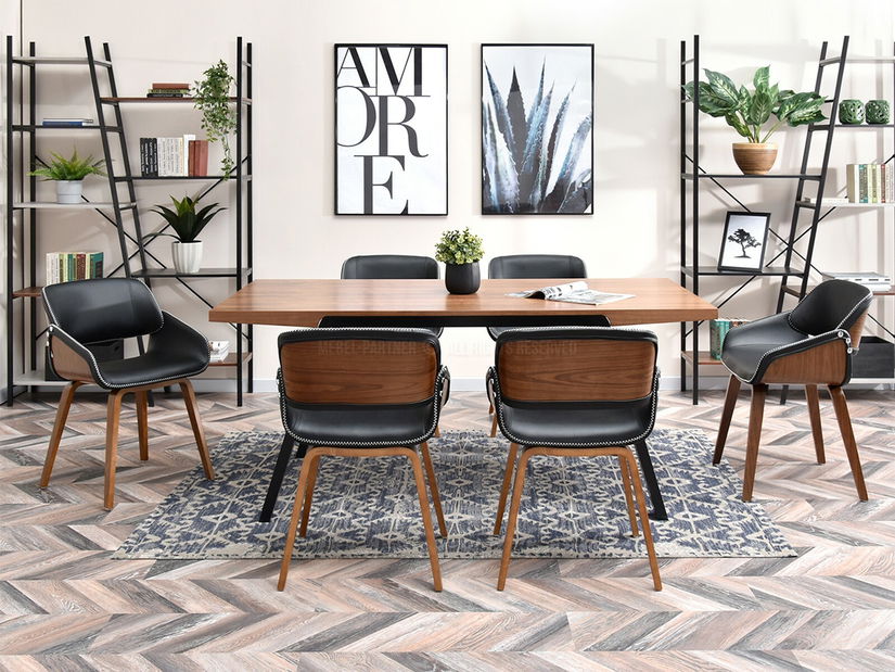 Židle Noughat (ořech tmavý + chromová)