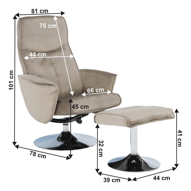 Relaxační křeslo Short (hnědošedá)