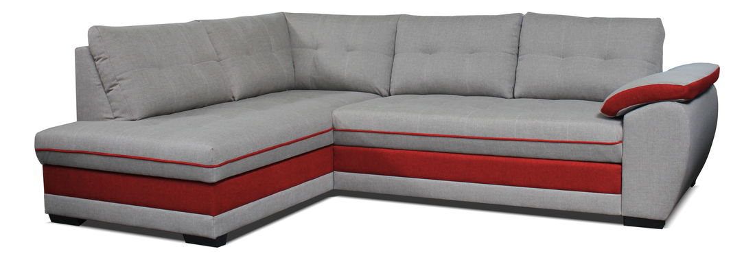 Rohová sedací souprava Aruba L+2F (světle šedá + červená) (L)