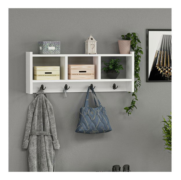 Nástěnný věšák Dekube 1 (bílá)