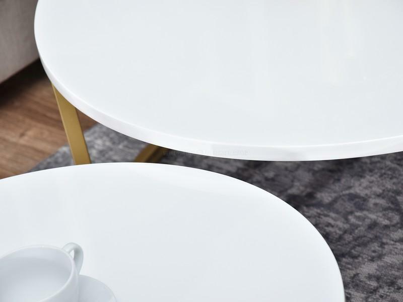 Konferenční stolek Kolja Zest Xl (bílá + zlatá)