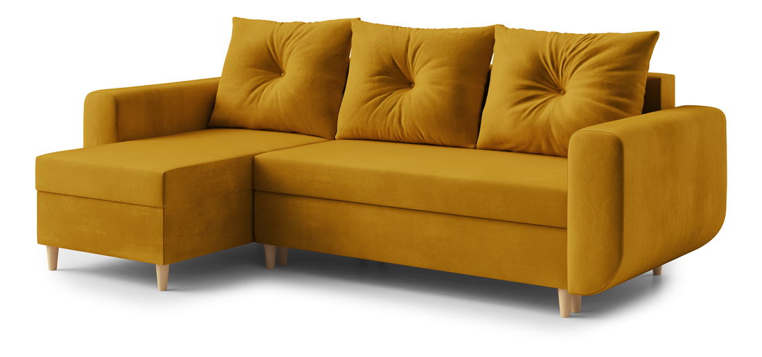  Rohová sedací souprava Eugenie (L) (hořčicová)