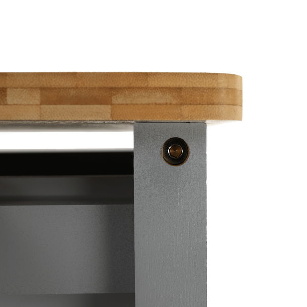 Servírovací vozík Alba (šedá + přírodní)