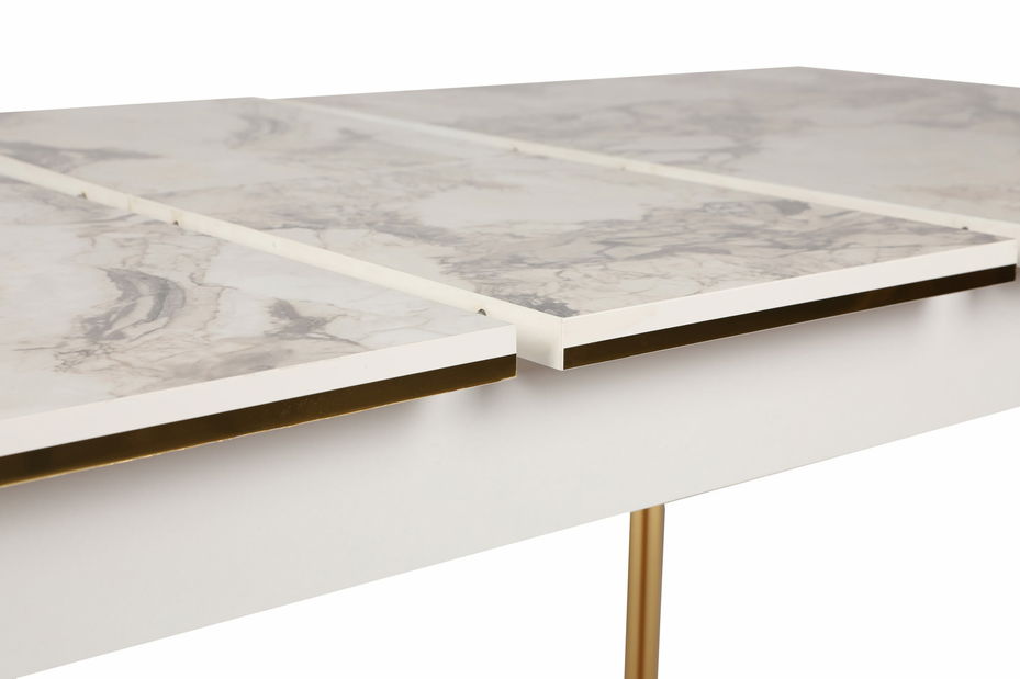 Rozkládací jídelní stůl (pro 6 osob) Diana (Zlatá + Bílá) *bazar