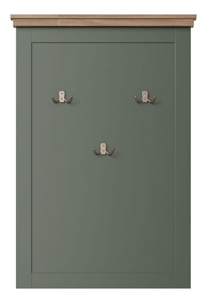 Věšákový panel Navori (zelená + dub lefkas)