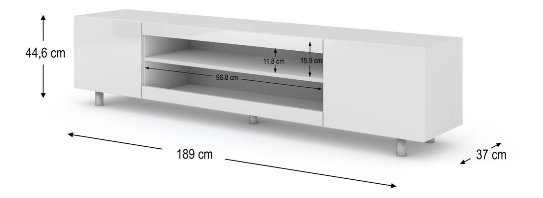 TV stolek/skříňka Katty (bílá) (LED)