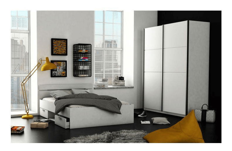 Manželská postel 140 cm Myriam (bílá)