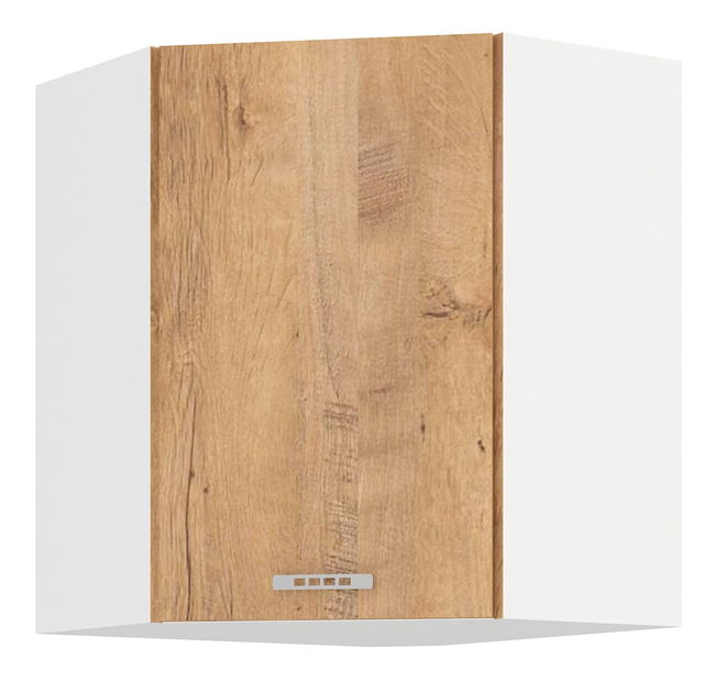 Rohová horní kuchyňská skříňka Sylrona 58 x 58 GN 72 1F (dub lefkas + bílá)