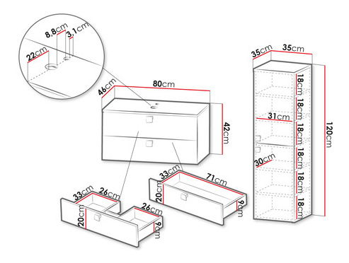 Koupelnová sestava Petralonas III (bílá)