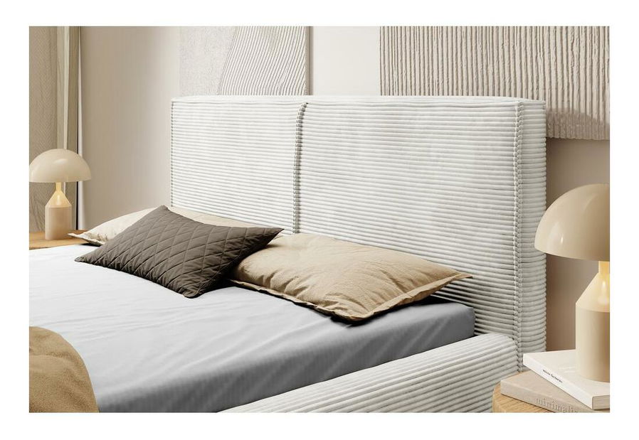 Manželská postel 140 cm Fatime (s roštem) (s úl. prostorem) (béžovošedá + černá)