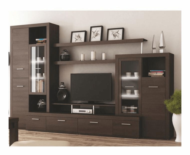 Obývací stěna Adah New wenge luisiana (s osvětlením)